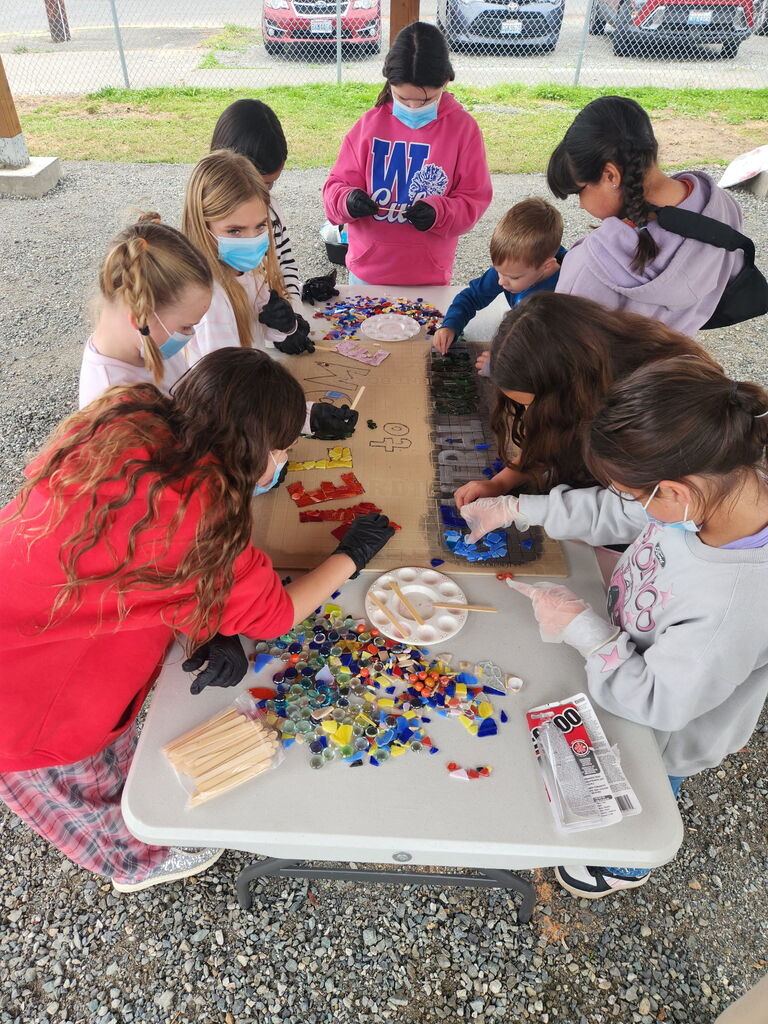Central Elementary School students participate in activities with art and music teacher Mrs. Olberg during the first use of the Matt Mihelich Outdoor Classroom on October 7, 2026.
