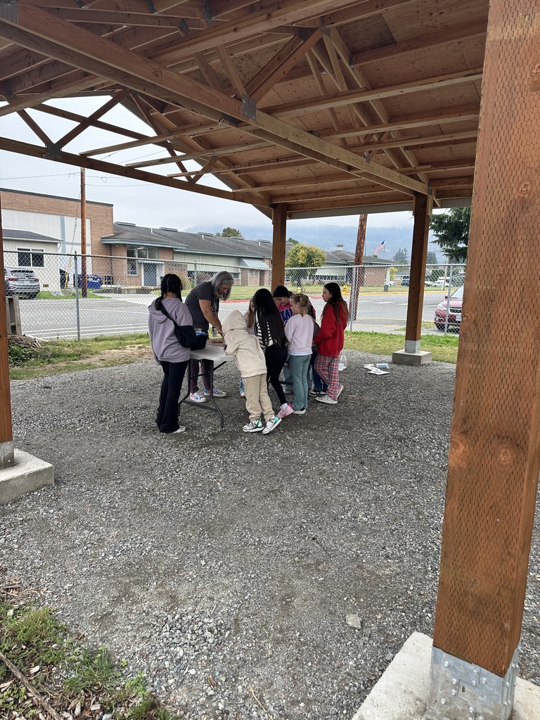 Central Elementary School students participate in activities with art and music teacher Mrs. Olberg during the first use of the Matt Mihelich Outdoor Classroom on October 7, 2026.