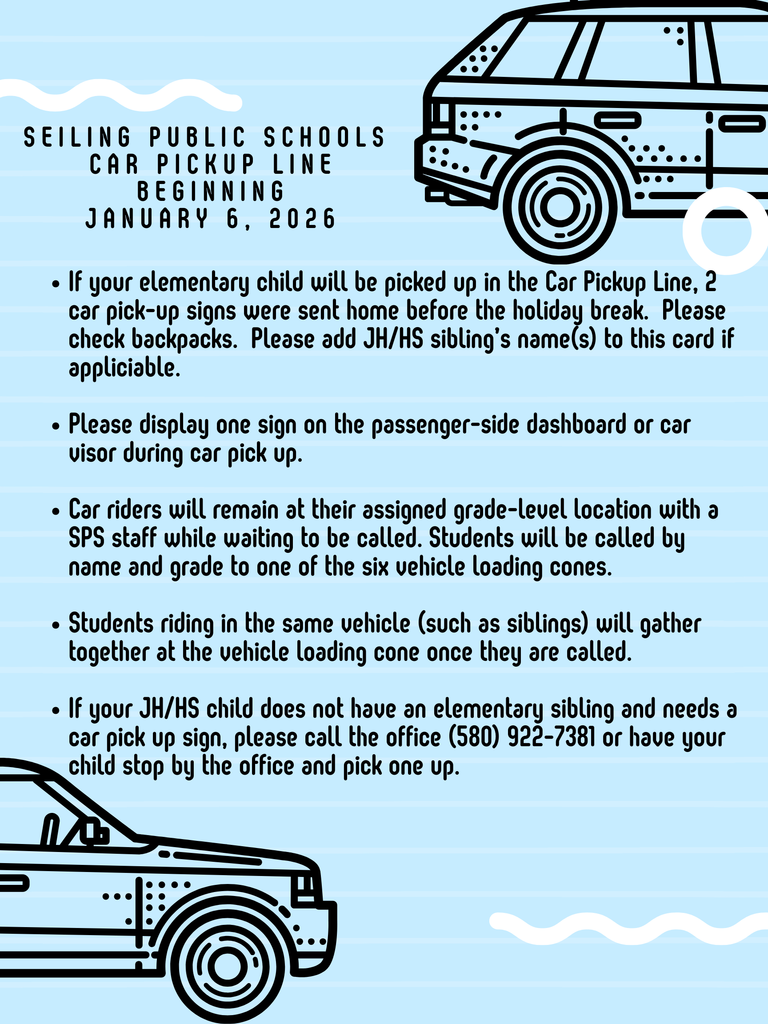 car pick up sign procedures