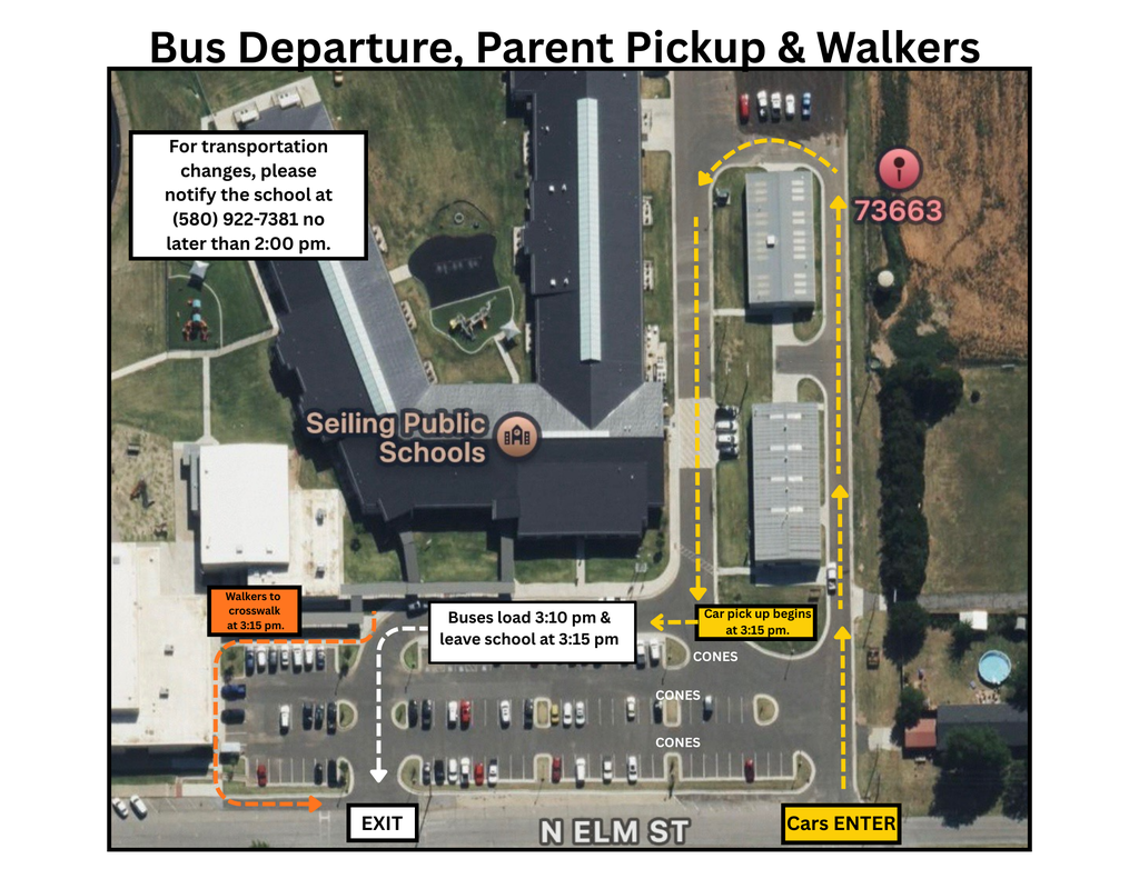parent pickup route and bus departure