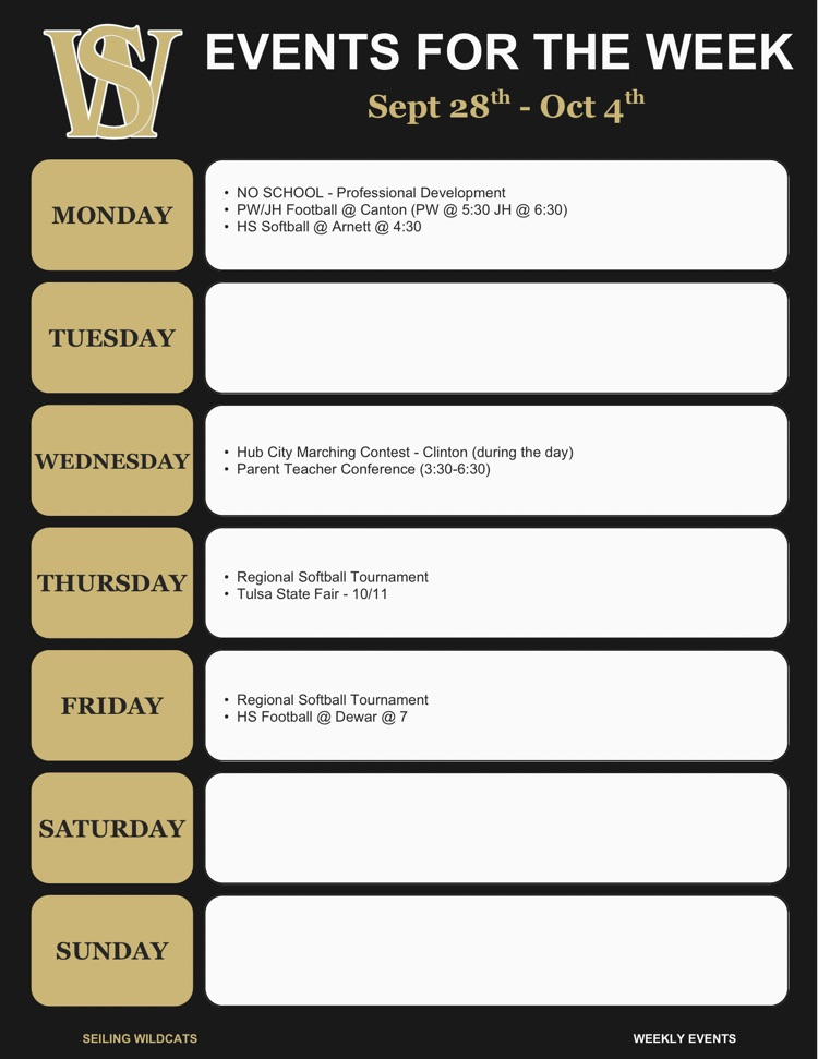events for week