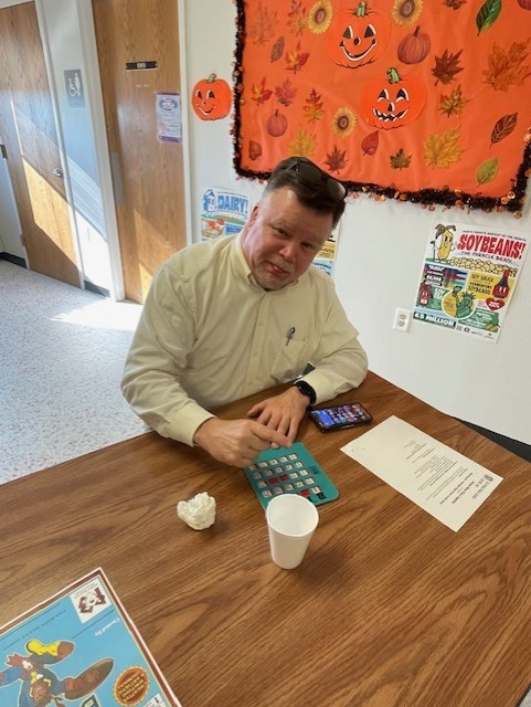 Supt Mahon playing Bingo