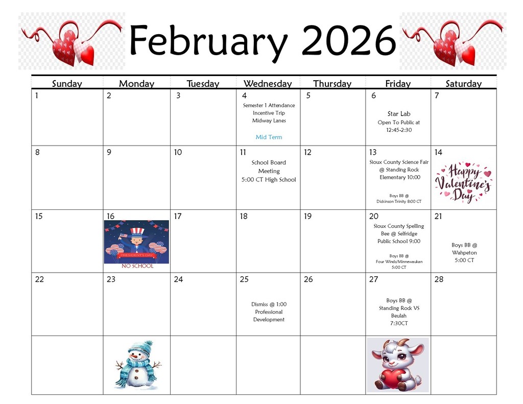 February Calendar