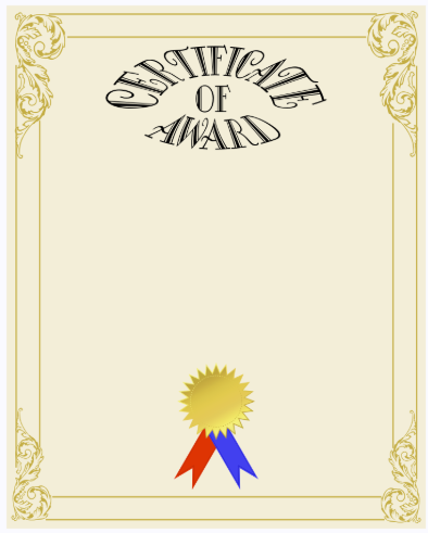 Award certificate