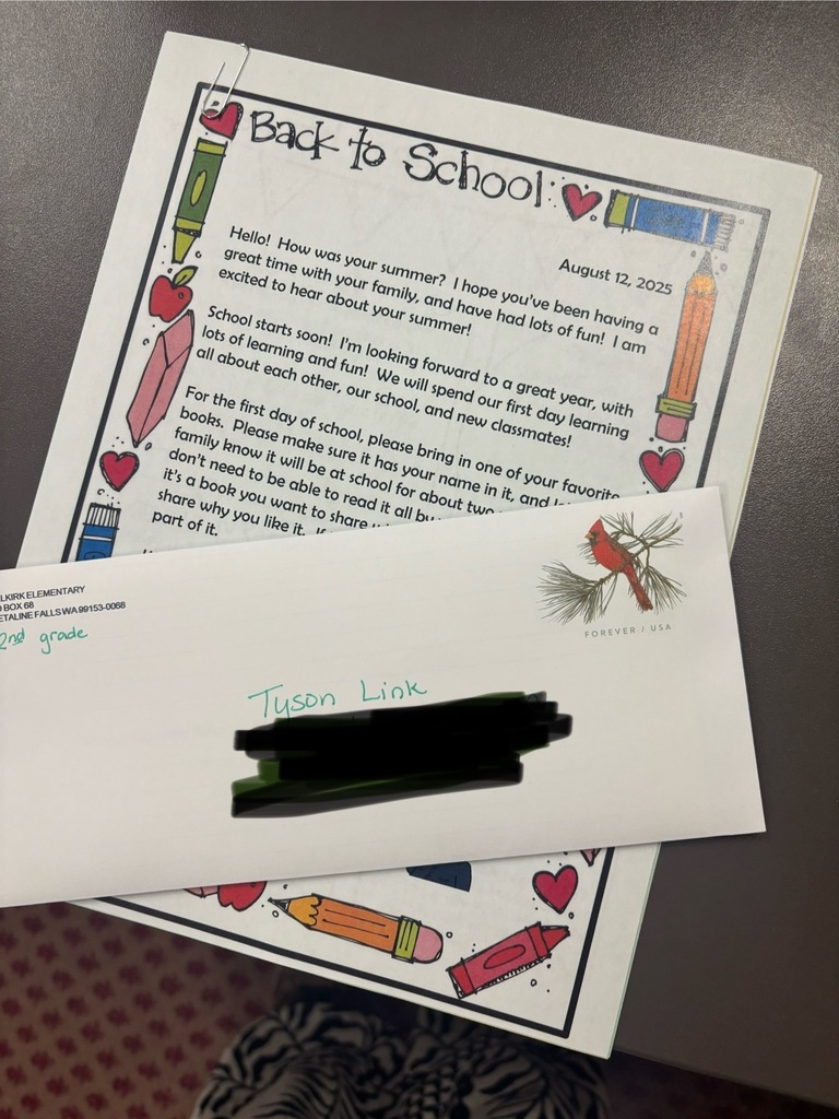 Back to School Letter