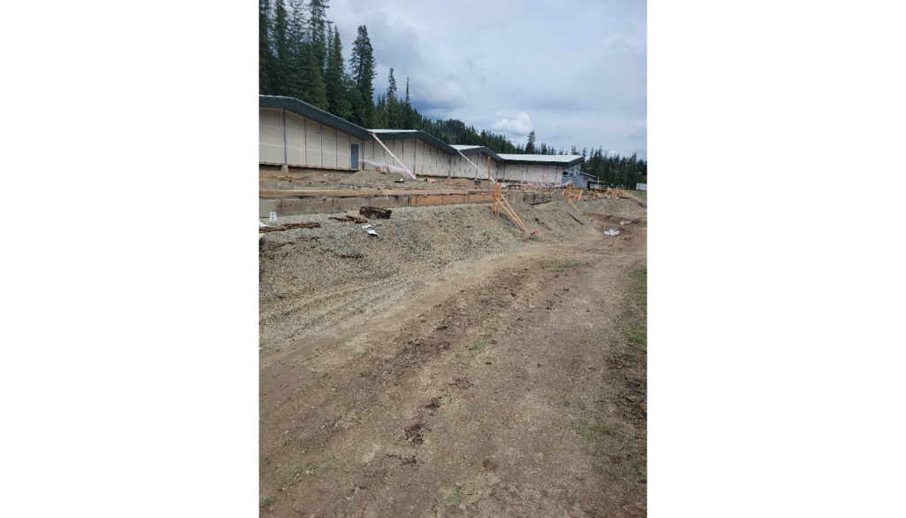 Footings and the back of the building