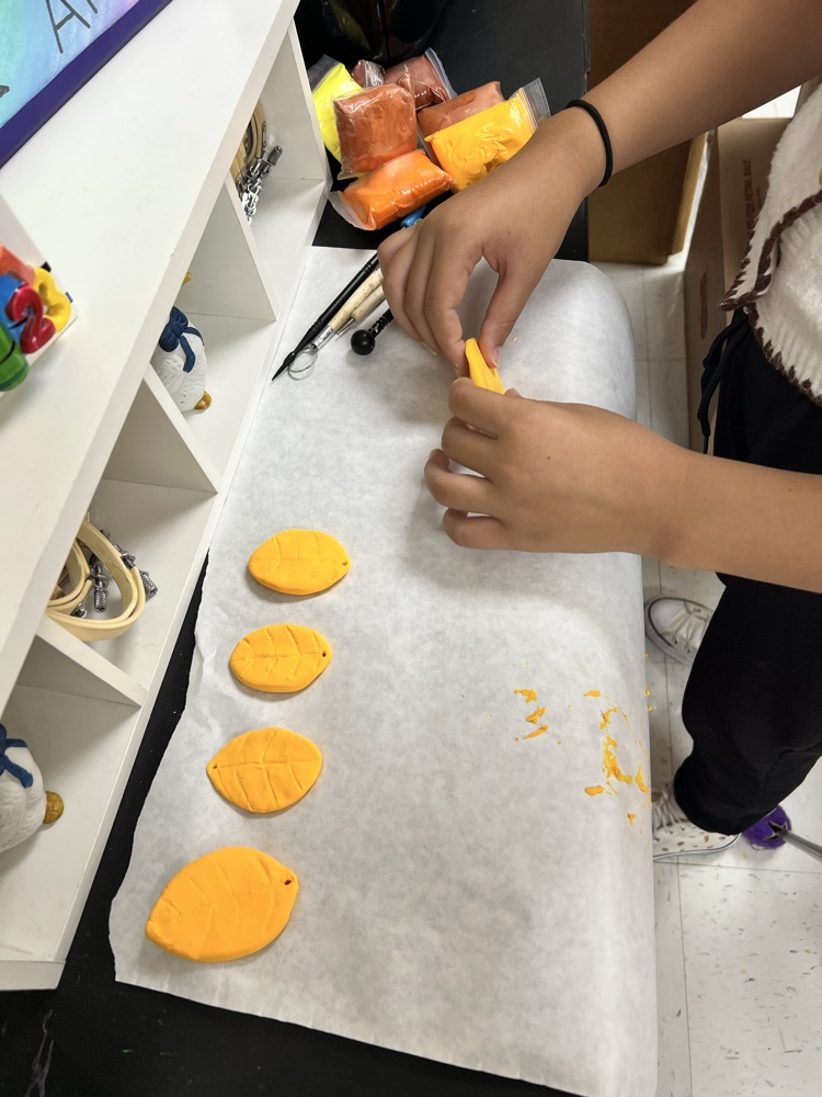 leaf making with clay