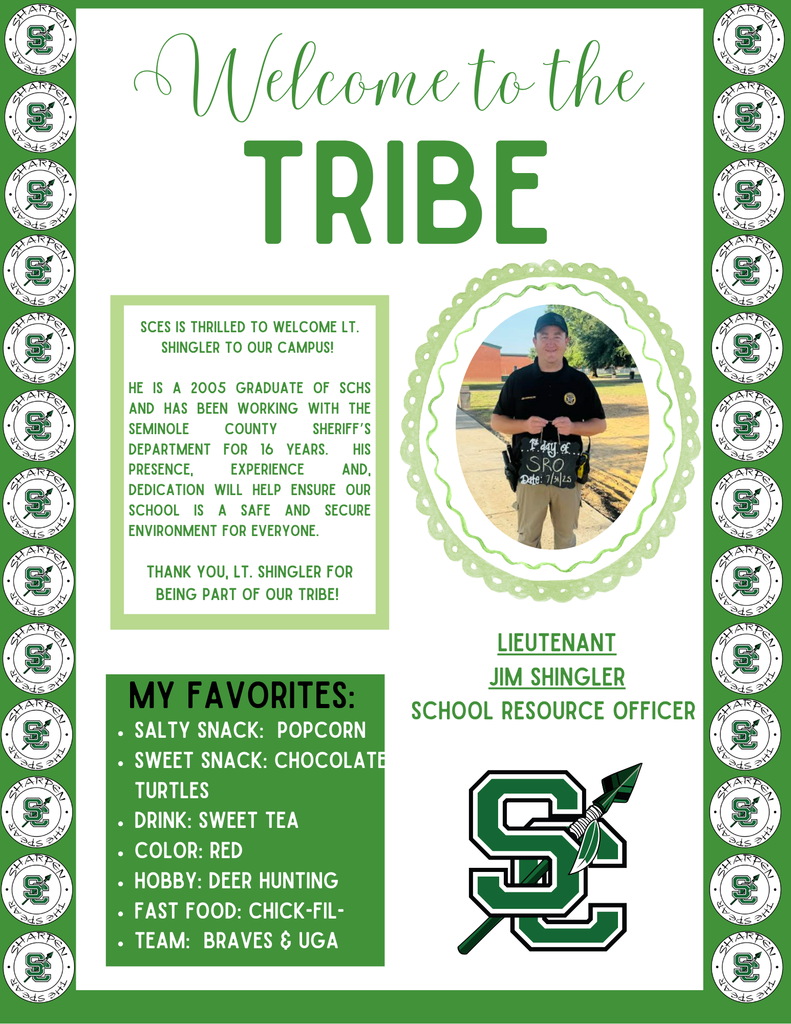 SCES is thrilled to welcome LT. Shingler to our campus!