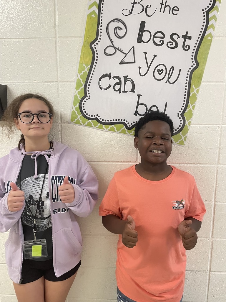 🎉 Mrs. Croom would like to recognize Amelia Braswell and Ja'Khyi Greene for scoring a 100 on their very first fifth-grade Benchmark assessment in Reading! 🌟 Way to go—you’ve set the bar high!