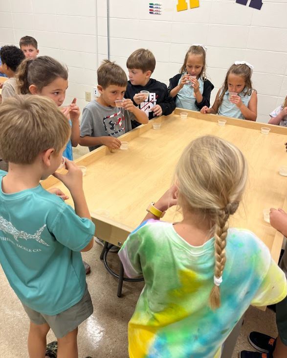Miss Hannah’s math classes went to the library this week! We read The Lemonade Stand, then we had our very own lemonade tasting party. Students sampled both pink and yellow lemonade, then voted for their favorite. We graphed the results together and practiced collecting and interpreting data! 
