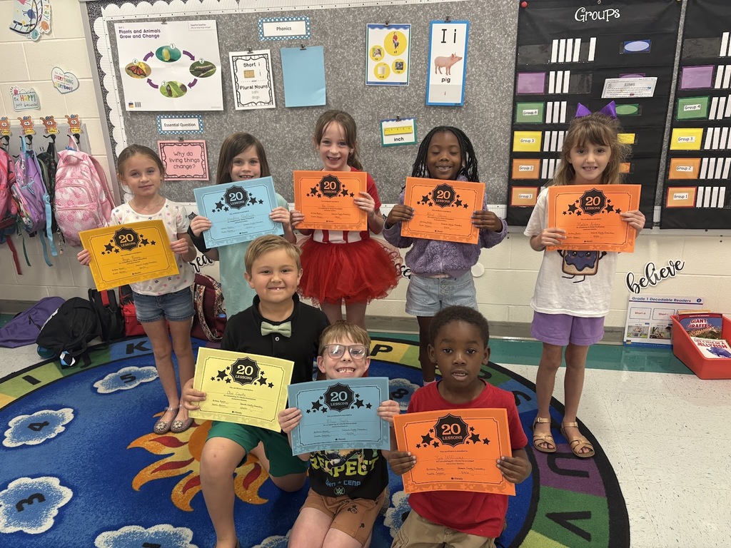 Mrs. Bowen wants to give a "shout out" for these students for completing 20 i-ready lessons!!!