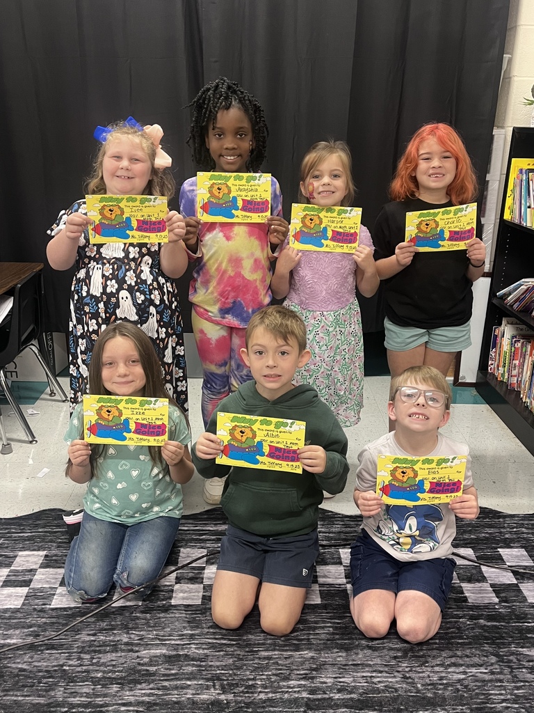 Congratulations to these students in Ms. Tiffany’s math class for making a 100 on their first unit test. 