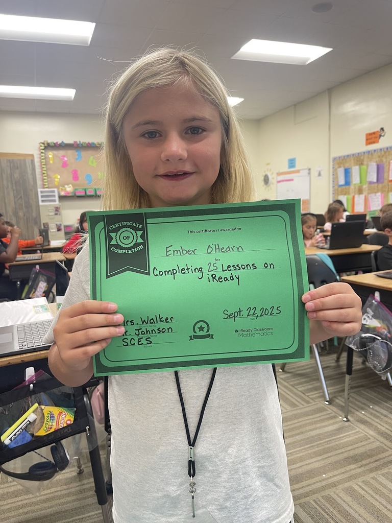 Ember O'Hearn completed 25 iReady lessons!