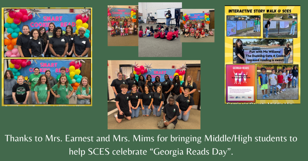 Mrs. Godwin would like to say Thank You to those that helped with Georgia Reads Day this Monday.!