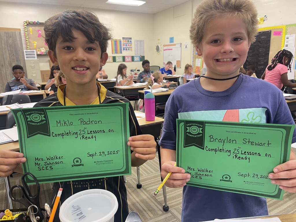 Shoutout to Miklo and Braylon in Mrs. Walker's class for completing 25 iReady math lessons!