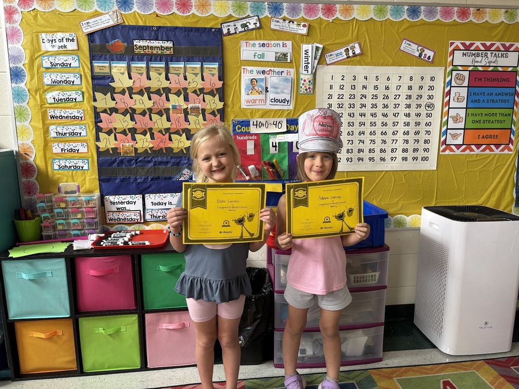 Mrs. Molly and Mrs. Katlyn would like to give a SHOUT OUT  to Blake and Adalynn for passing 25 I-Ready Reading Lessons. Keep up the great work!!