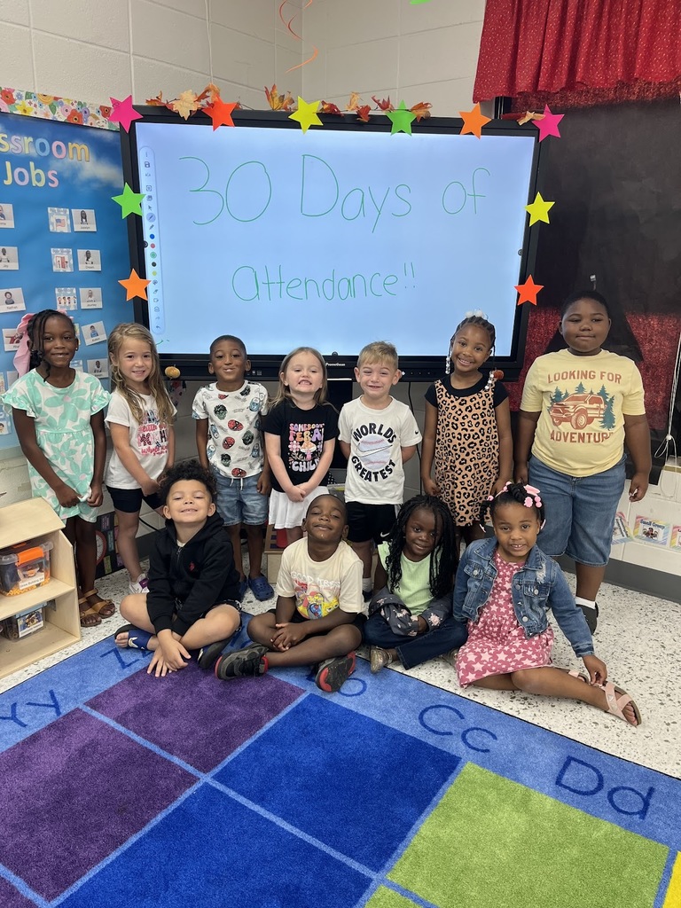 Mrs. Brooke and Ms. Saylor are so proud for their class having 30 days of attendance. Great job and keep up the work!