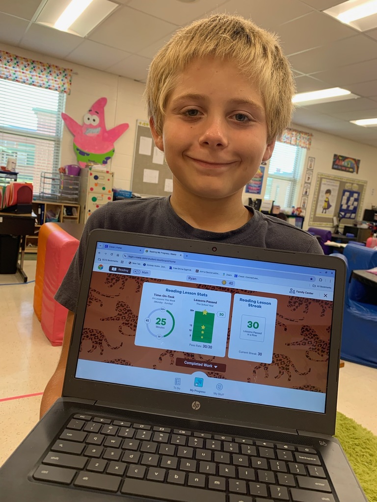 Congratulations to Ryan Reed in Ms. Lawhorn's class for completing 30 iReady reading lessons!