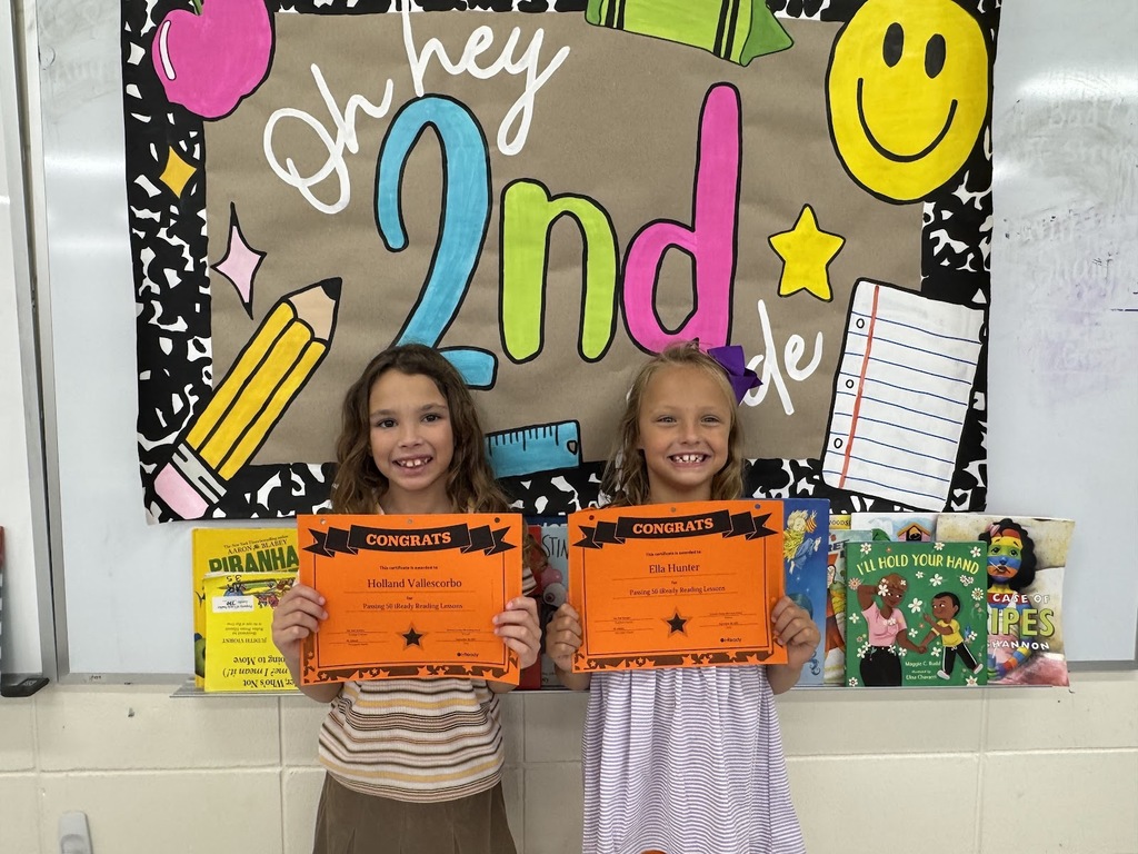 "🎉👏 Congratulations to Holland Vallescorbo and Ella Hunter from Mrs. Beth Whitaker’s class for passing 50 i-Ready lessons! 📚✨ We are so proud of your hard work and dedication—keep reaching for those goals! 🚀💯  #iReadySuccess #sharpenthespear #KeepItUp"