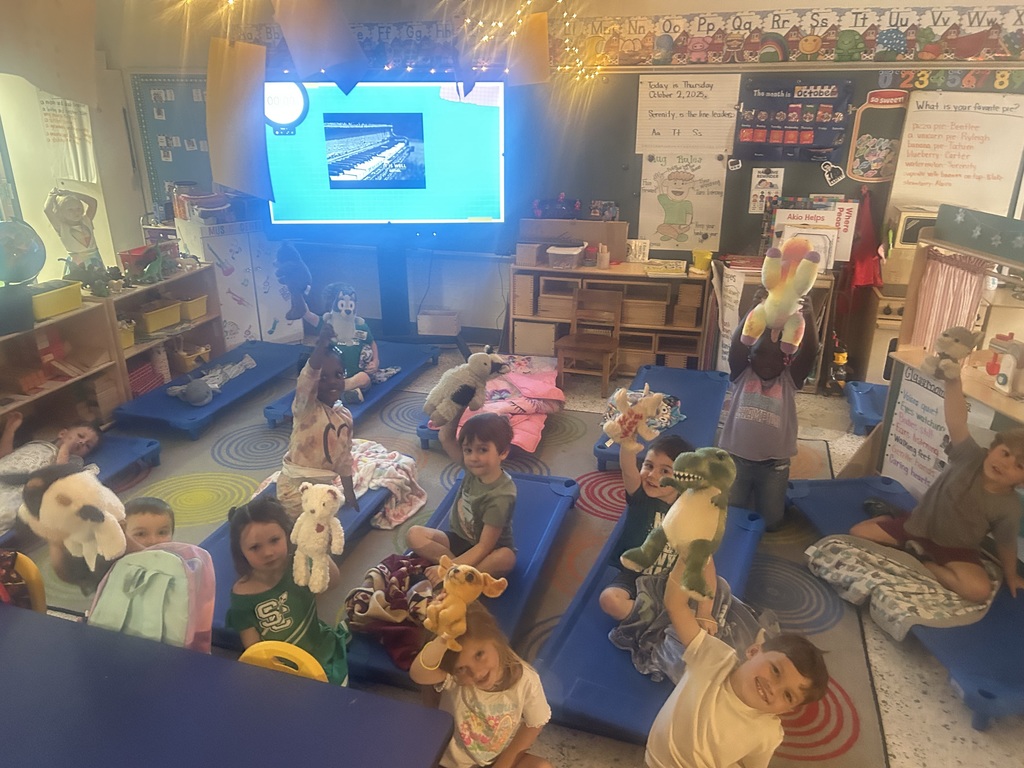 Ms. Hannah and Ms. Kaitlyn want to give a shout out to their class for filling their behavior jar halfway! They celebrated by bringing a stuffed animal for nap time!
