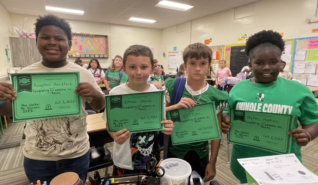 Mrs. Walker would like to congratulate these students for completing 25 iready math lessons!