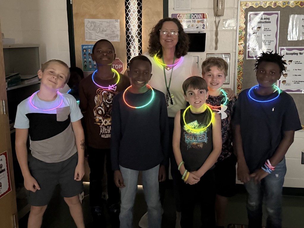Ms. Lawhorn’s science class finished their lesson on chemical changes in matter, by observing it first hand watching their glow-in-the-dark necklaces activate color without heat.