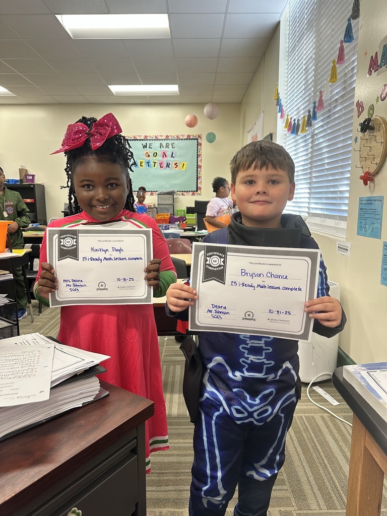 Mrs. Deane would like to give Kaitlyn and Bryson a shout out for completing 25 i-ready math lessons! Keep up the hard work! :) 