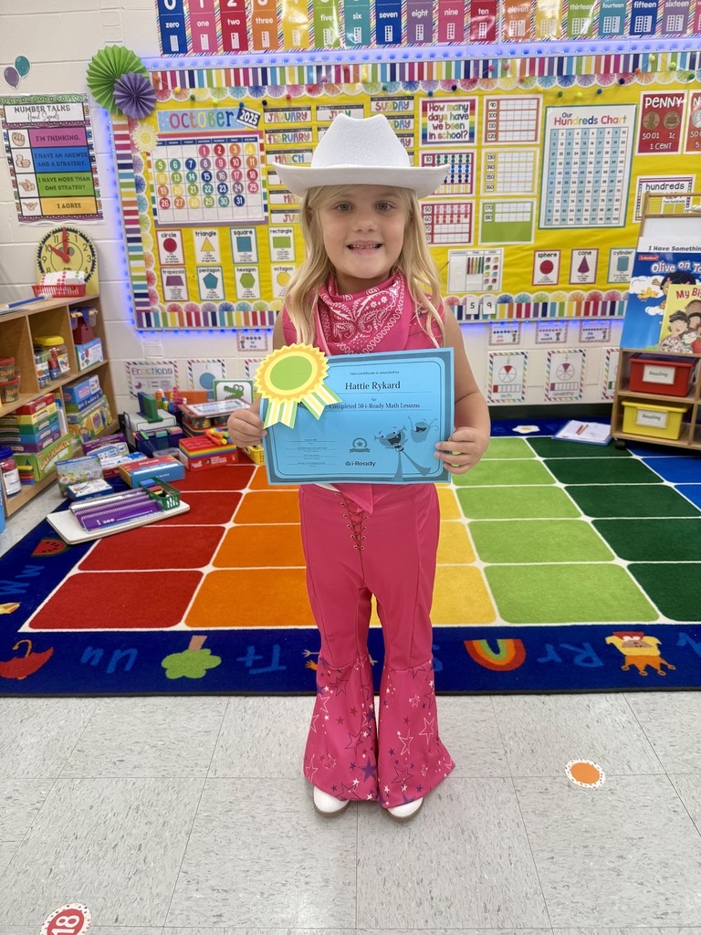 Miss Jodi Harper and Miss Jalee’ Conley would like to give a “SHOUTOUT” to Hattie Rykard for completing 50 Math i-Ready lessons. Way to go, sweet girl! 