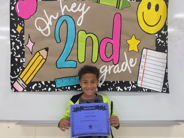 Congratulations to Jayden Wright from Mrs. Beth's ELA Class. Jayden has passed 50 iReady Reading lessons!