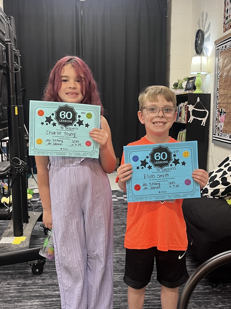 "Ms. Tiffany wants to give a shout out for these students passing g 40-70 I-Ready lessons! Keep up the hard work!!! Not pictured for passing 40 lessons: Easton Gingery and Fulton Davis"