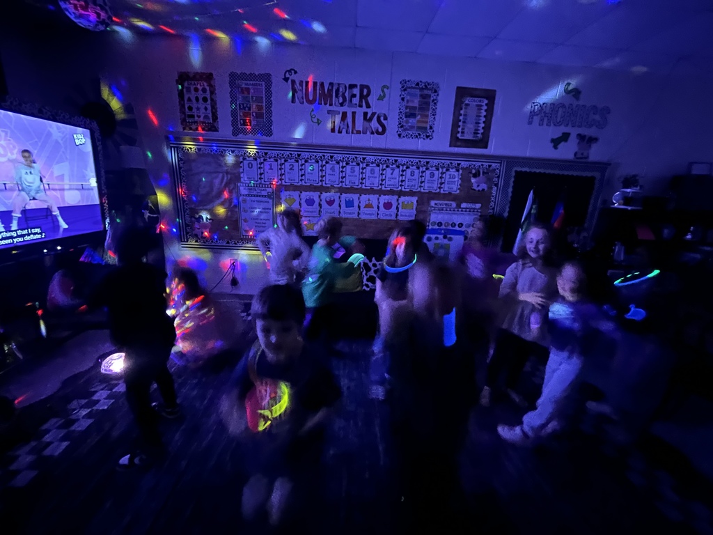 "Ms Tiffany would like to give her math classes a shout out for making one hundred 100s on I-Ready!!! They celebrated with a glow Dance party!!!"