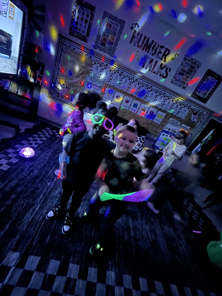 "Ms Tiffany would like to give her math classes a shout out for making one hundred 100s on I-Ready!!! They celebrated with a glow Dance party!!!"