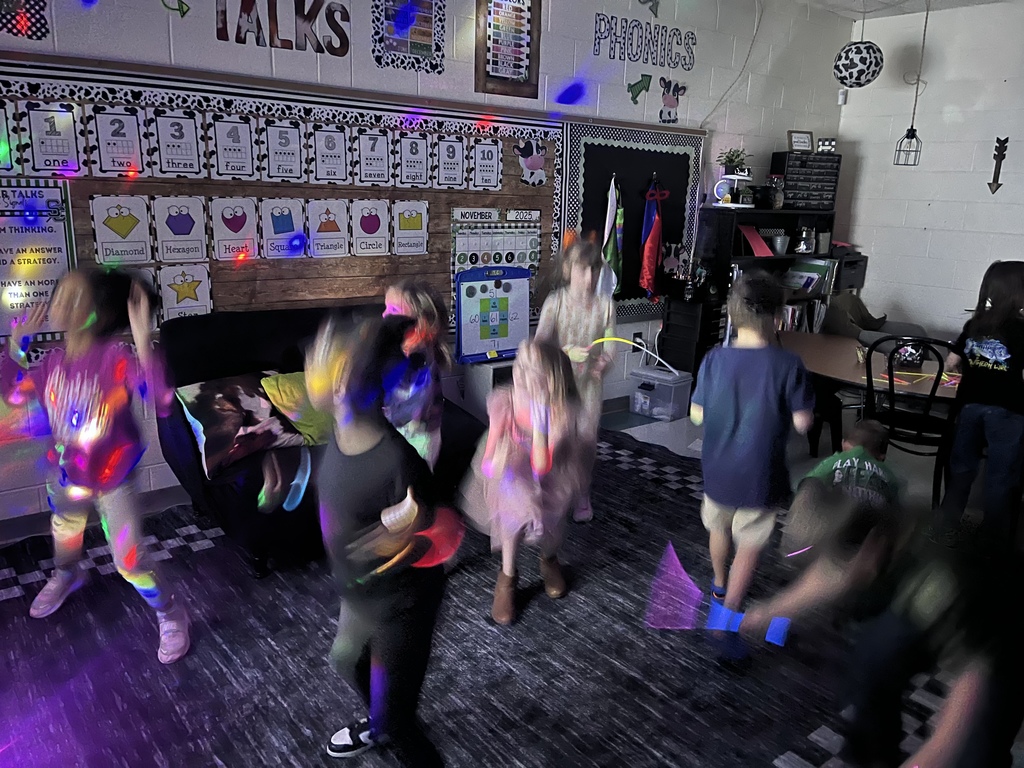 "Ms Tiffany would like to give her math classes a shout out for making one hundred 100s on I-Ready!!! They celebrated with a glow Dance party!!!"