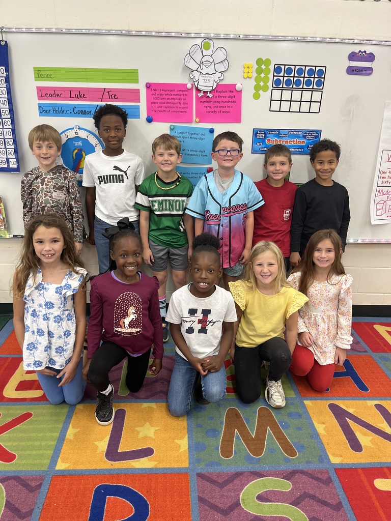 Congratulations to these students in Miss Hannah’s Math classes for making a 100 on their Unit 2 test! Great job! 