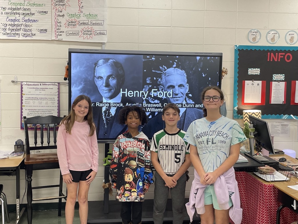 Mrs. Croom would like to give a "Shout Out" to Raige, Caleum, Amelia, and Caroline for their remarkable presentation! These students did an outstanding job on their research projects and presentations about inventors at the Turn of the Century. Way to go!