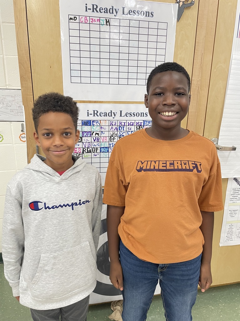 Mrs. Croom would like to give a "Shout Out" to Isaac Robinson and Jayden Akins for completing 40 iReady lessons in Reading. Awesome work guys!