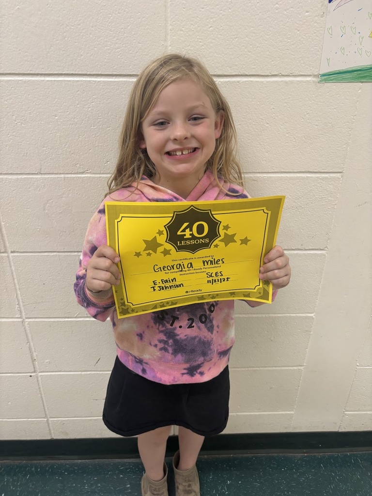 """๐โจ i-Ready Reading Achievers! โจ๐ A big congratulations to Georgia in Miss Emileeโs ELA class for passing 40 lessons in i-Ready Reading! ๐"