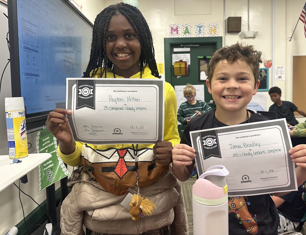 Peyton Hilton & James Bradley have completed 25 i-ready math lessons! Keep up the hard work.