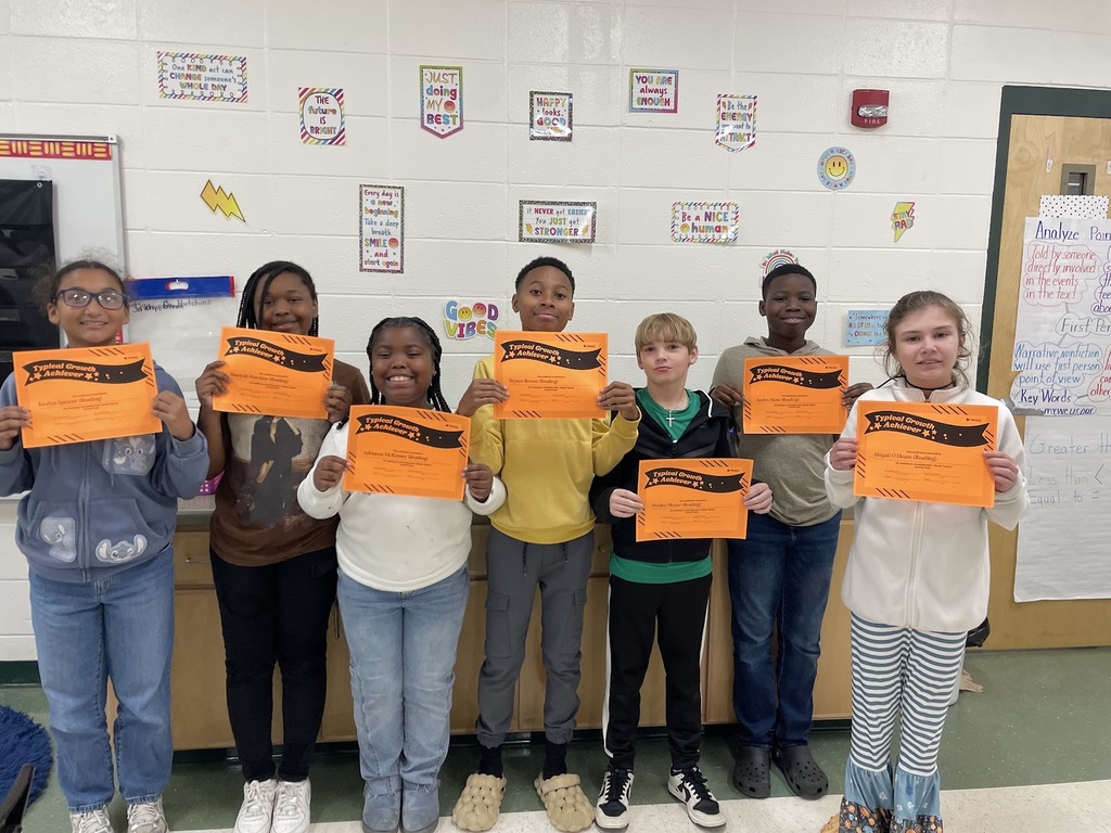 Congratulations to Jocelyn Spencer, Shariya Hutchins, Adrianna McKinney, Bryson Brown, Holden Messer, Jayden Akins, and Abigail OโHearn for achieving their typical growth on the mid-year iReady Reading assessment! Great Job!