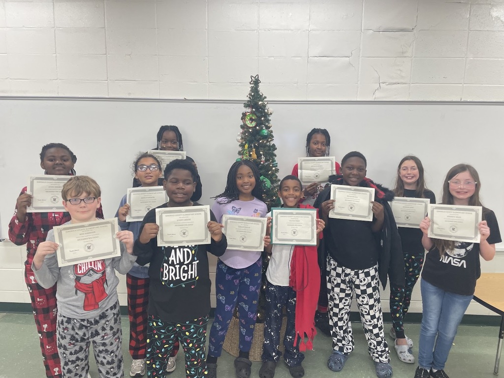 Mrs. Croom would like to give a "Shout Out" to Janiyah McIntyre, Jariyah McIntyre, Serenity Miles, Jocelyn Spencer, Reagan Taylor, Colton Perry, Ryhan McCall, Maddison Davis, Ja' Khyi Greene, and Reid Harrison for meeting their November WIG Goals. These student displayed exemplary behavior and had perfect attendance for the month of December. 