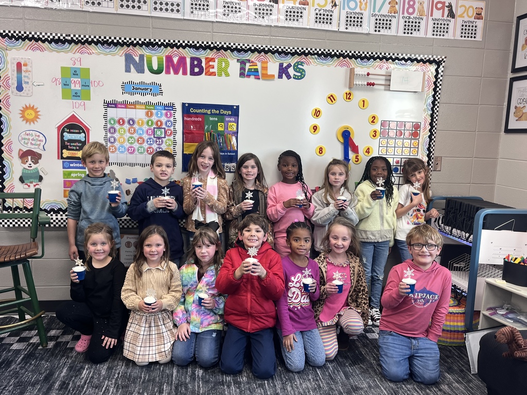 Shout out to Ms. Tiffany’s math class for everyone passing their weekly tens and ones math assessment. They celebrated with a winters treat for their Fun Friday! 