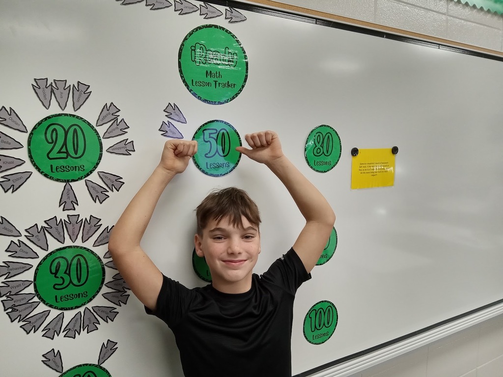 Hard work, big reward! Congratulations to Raige for completing 50 iReady Math lessons! Keep it up!