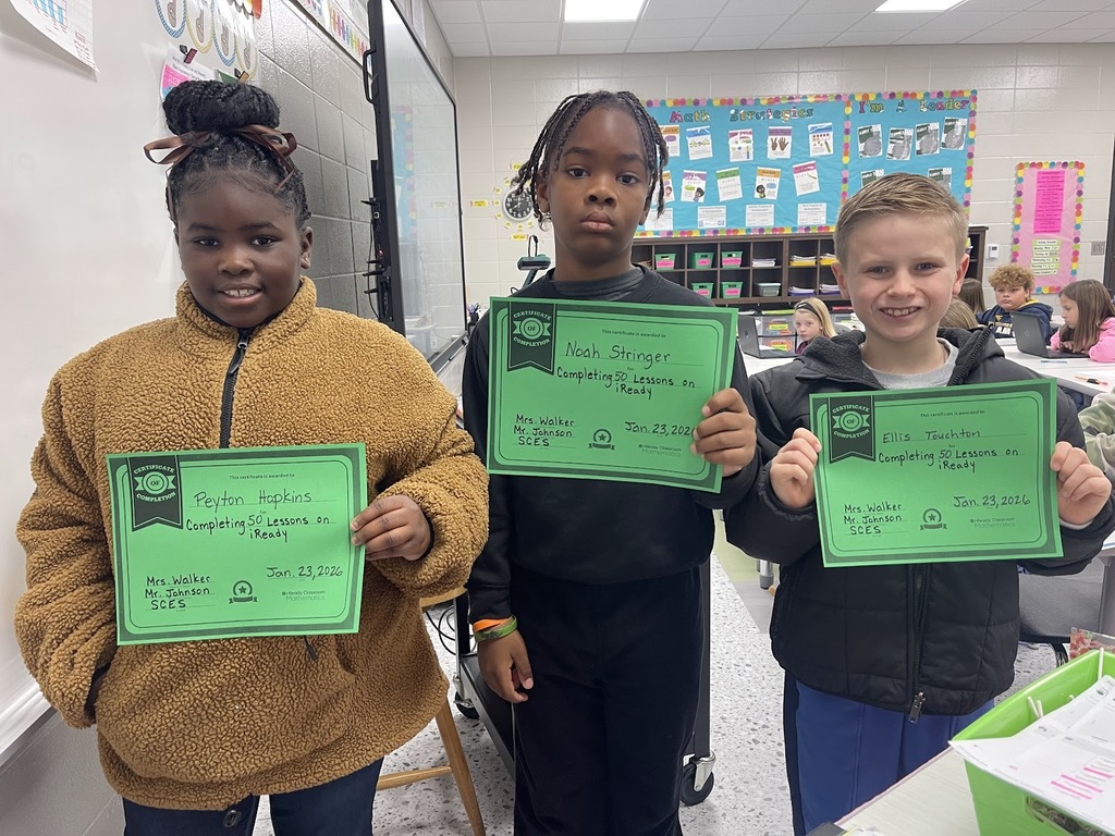 Mrs. Walker would like to give a shoutout to these students for completing 50 iReady lessons in math! Great job!