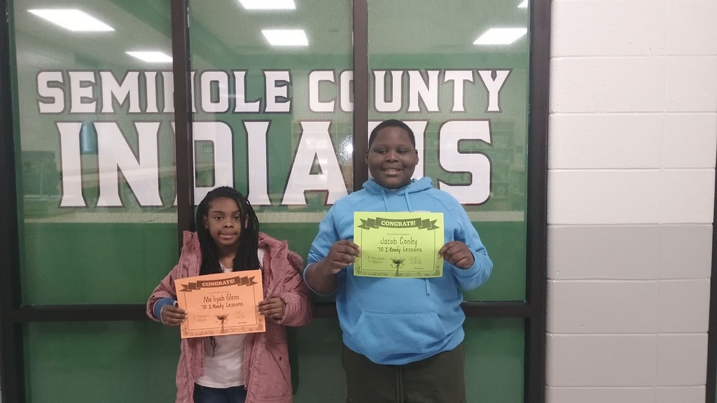 Miss Jessie, subbing for Mrs. Atkinson's 4th grade ELA class would like to give a shout out to Ma'liyah Glenn & Jacob Conley for completing 70 i-Ready Lessons!