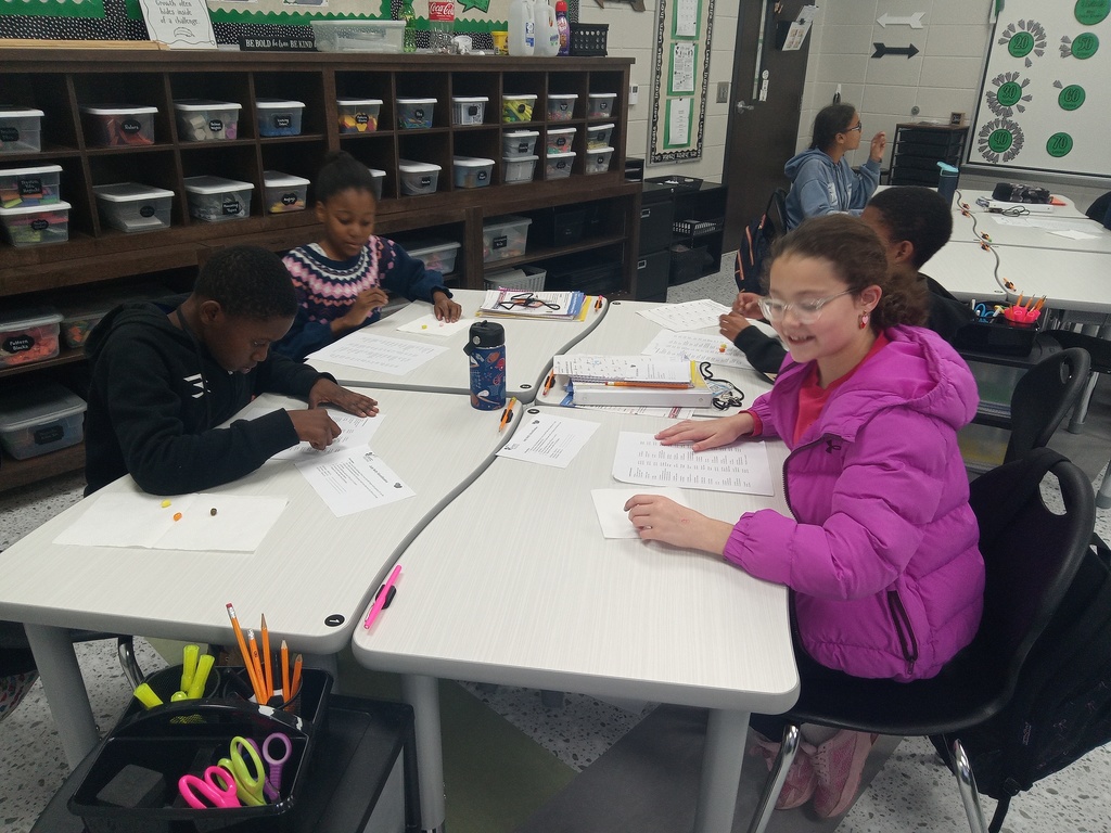 Hands-on learning in action! Students in Mrs. Gross’s classes investigated classification concepts using jelly beans and a dichotomous key.