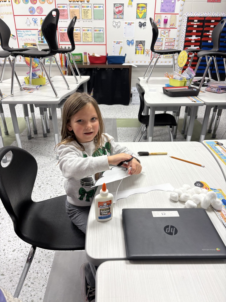 "Ms. Keyla would like to shout out the 1st Grade Craft Club ! These girls did an amazing job working together and helping each other with their craft!  Together they read the book ""The Day it Rained Hearts"" and made their very own rainy cloud! "