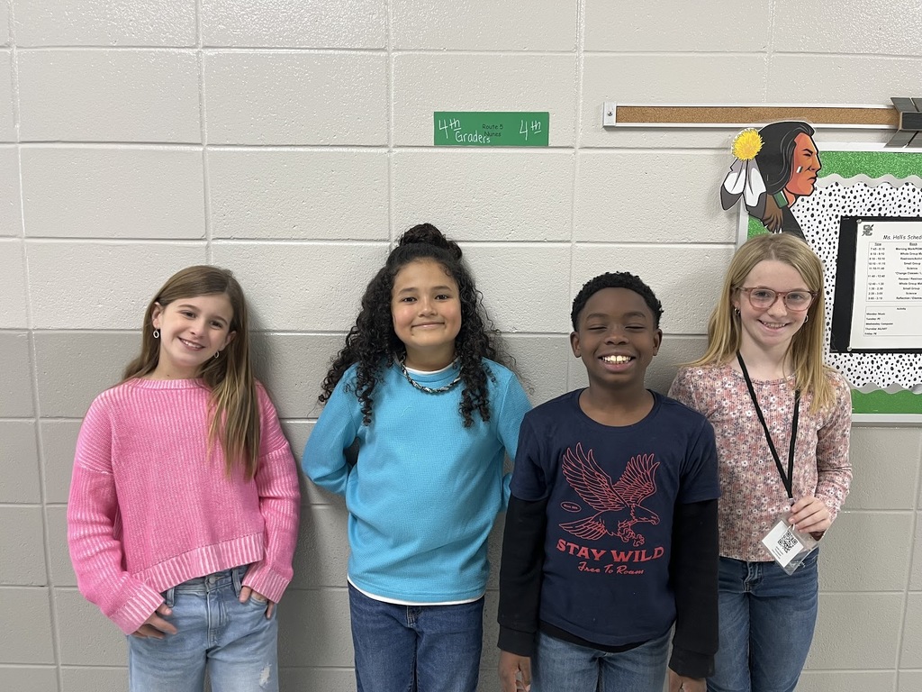 Ms. Hall would like to give shout out to Brynlee McMickle, Jastin Salter, Vincent McLeroy, and Jerah Thompson for making a 100 on their Mid-Unit 4 test over fractions! Awesome job!!