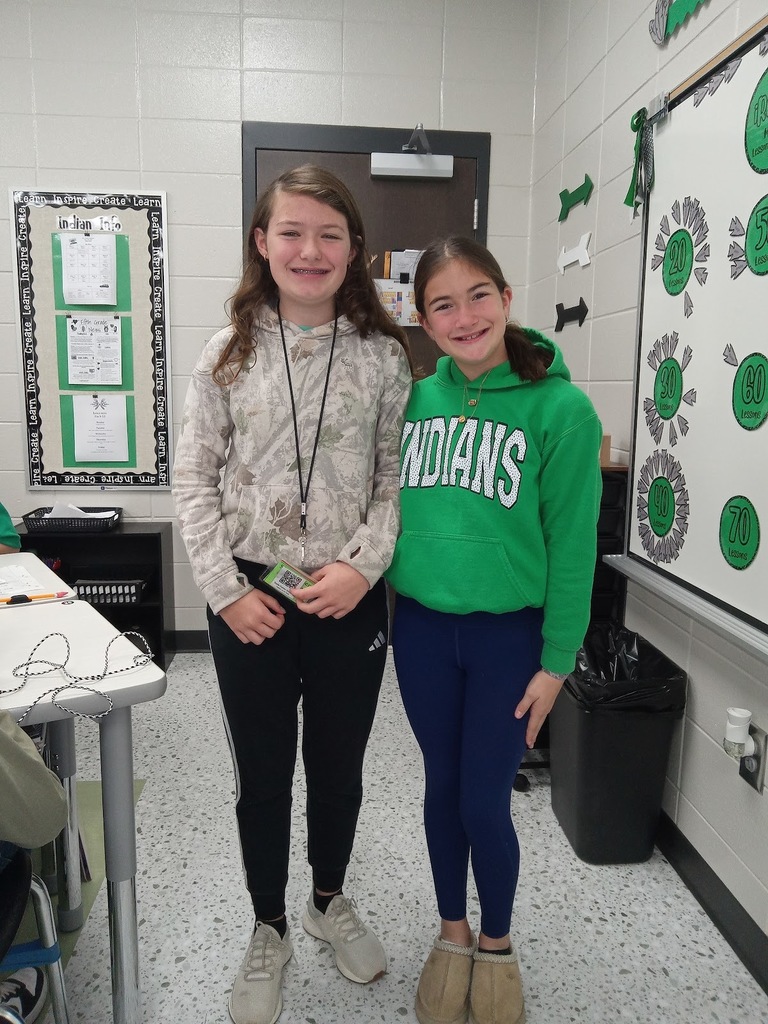 Mrs. Gross would like to give a BIG Shout Out to Sadie and Brynlee for earning a 100 on a measurement comprehension check. Way to go!!!!!