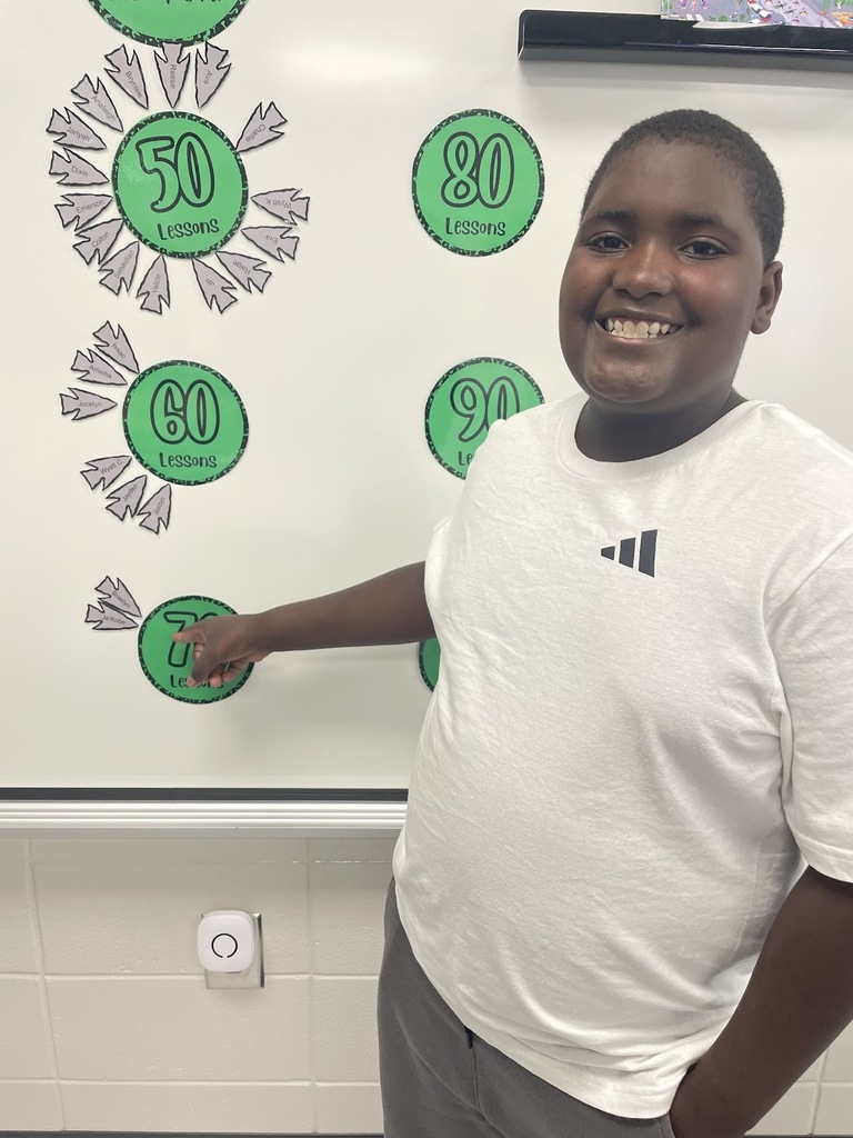 Mrs. Croom would like to give a BIG "Shout Out" to Ja'Kobe for passing 70 iReady lessons in Reading. Way to go! I am so proud of you! Keep working hard!