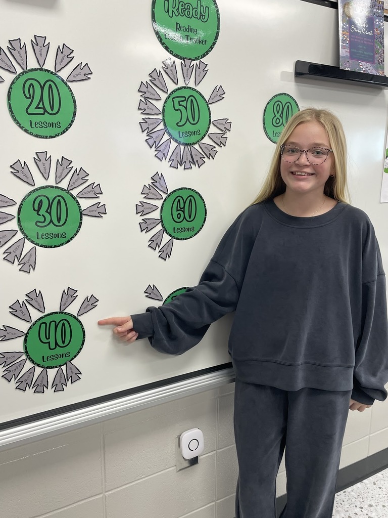 Mrs. Croom is proud of Bella for passing 40 iReady lessons in Reading. Keep working hard Bella!